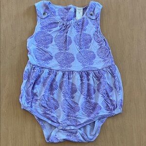 kate quinn Bamboo Purple Mums Button Tab Bubble Romper